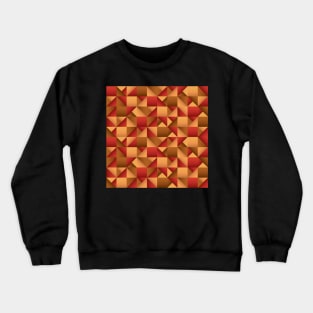 Copper and Red Geometric Pattern Crewneck Sweatshirt